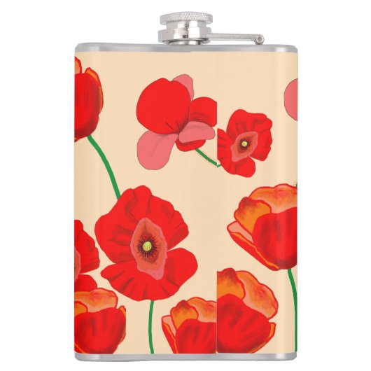 Rotes Mohnfeld Flachmann (Rückseite)