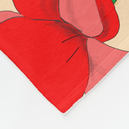 Rotes Mohnfeld Fleecedecke (Ecke)