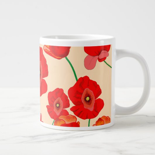 Rotes Mohnfeld Jumbo-Tasse (Rechts)