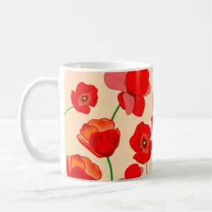 Rotes Mohnfeld Kaffeetasse