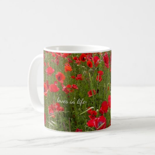Rotes Mohnfeld Kaffeetasse (Vorderseite Links)