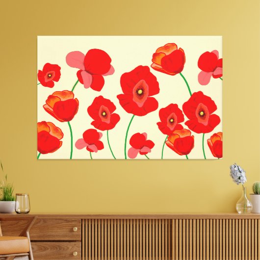 Rotes Mohnfeld Leinwanddruck (Insitu (Wohnzimmer))
