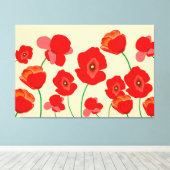 Rotes Mohnfeld Leinwanddruck (Insitu (Holzboden))