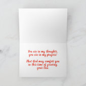 Rotes Mohnfeld mit tiefstem Beileid Karte (Innenseite)