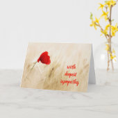 Rotes Mohnfeld mit tiefstem Beileid Karte (Gelbe Blume)