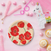 Rotes Mohnfeld Pappteller (Party)