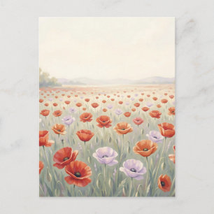 Rotes Mohnfeld Wildblumenwiese Postkarte