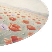 Rotes Mohnfeld Wildblumenwiese Schneidebrett (Ecke)