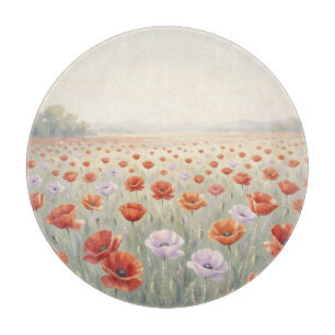 Rotes Mohnfeld Wildblumenwiese Schneidebrett
