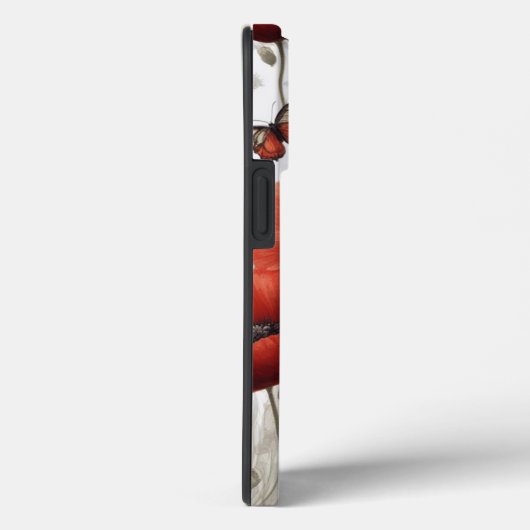 Rotes Mohnmonogramm Case-Mate iPhone Hülle (Rückseite / Rechts)