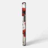 Rotes Mohnmonogramm iPhone Hülle (Linke Seite)