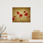 Rotes Mohnmotiv Poster (Küche)