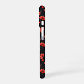 Rotes Mohnmuster iPhone 16 Hülle (Linke Seite)