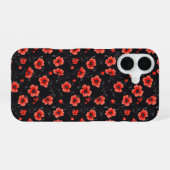 Rotes Mohnmuster iPhone 16 Hülle (Rückseite (Horizontal))