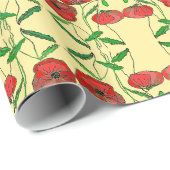 rotes Mohnwackelpapier - Farbe auswählen Geschenkpapier (Rolleneckpunkt)