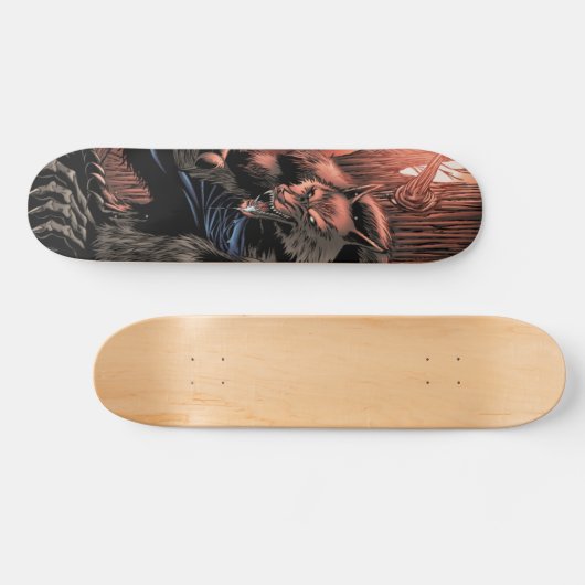 Rotes Mondwerewolf-Skateboard Skateboard (Horizontal)