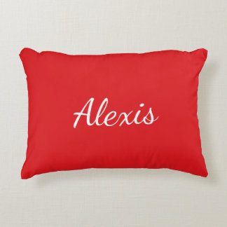 Rotes Monogramm Akzent Pillow Dekokissen
