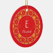 Rotes Monogramm-dekorative Keramik Ornament (Rechts)
