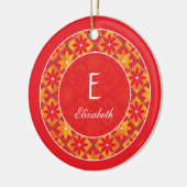 Rotes Monogramm-dekorative Keramik Ornament (Links)