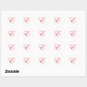 Rotes Monogramm E Runder Aufkleber (Blatt)