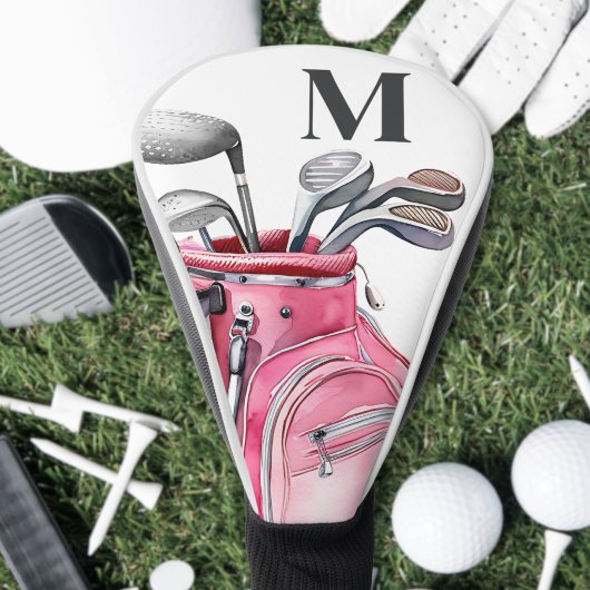 Rotes Monogramm Golf Headcover
