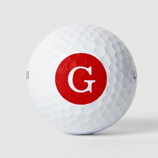 Rotes Monogramm Golfball (Vorderseite)