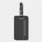 Rotes Monogramm Grau Modernes Minimalistisch Gepäckanhänger (Rückseite vertikal)