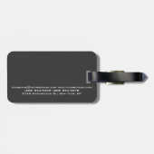 Rotes Monogramm Grau Modernes Minimalistisch Gepäckanhänger (Rückseite horizontal)