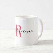 Rotes Monogramm Initial 'Mach es jetzt' Design 11o Kaffeetasse (VorderseiteRechts)