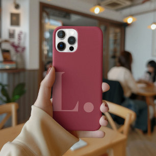 Rotes Monogramm Letter Einfache Farbe Minimalistis Case-Mate iPhone Hülle