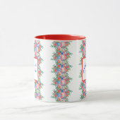 Rotes Monogramm mit weißem und blauem Namen, 4. Ju Tasse (Zentrum)