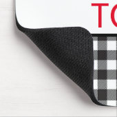 Rotes Monogramm Schwarz/Weiß Buffalo Kariert Mousepad (Ecke)