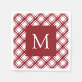 Rotes Monogramm Serviette (Vorderseite)