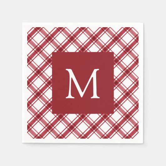 Rotes Monogramm Serviette (Vorderseite)