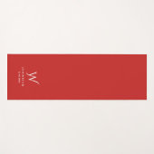 Rotes Monogramm und Name Yoga Mat Yogamatte (Vorderseite (Horizontal))