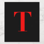 ROTES MONOGRAMM WEINETIKETT (Einzelnes Label)