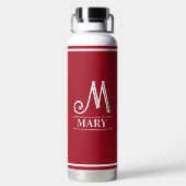 Rotes monogrammiertes trinkflasche (Rückseite)