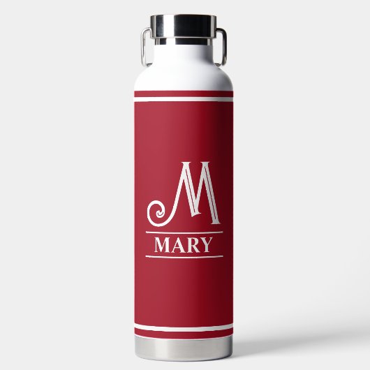 Rotes monogrammiertes trinkflasche (Vorderseite)