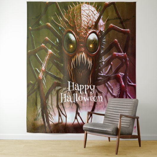 Rotes Monster Halloween Hintergrund Wandteppich (Beispiel)