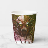 Rotes Monster Halloween Papier Cups Pappbecher (Rückseite)