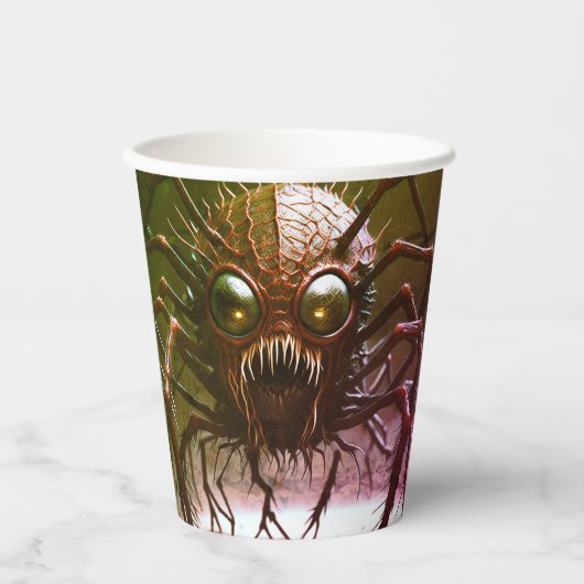 Rotes Monster Halloween Papier Cups Pappbecher (Vorderseite)