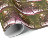 Rotes Monster Halloween Wrapping Paper Geschenkpapier (Rolleneckpunkt)