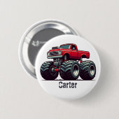 Rotes Monstertruck Button (Vorne & Hinten)