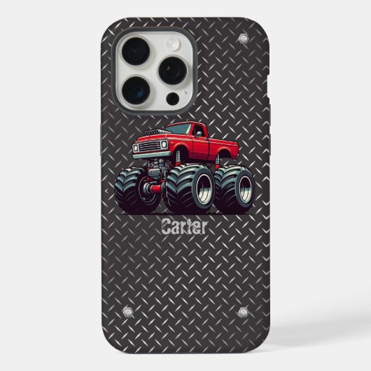 Rotes Monstertruck  iPhone Hülle (Rückseite)