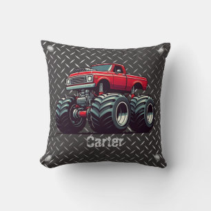 Rotes Monstertruck Kissen