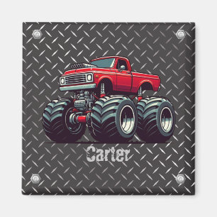 Rotes Monstertruck Magnet