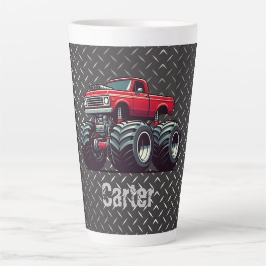 Rotes Monstertruck Milchtasse (Vorderseite)