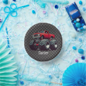 Rotes Monstertruck Pappteller (Party)