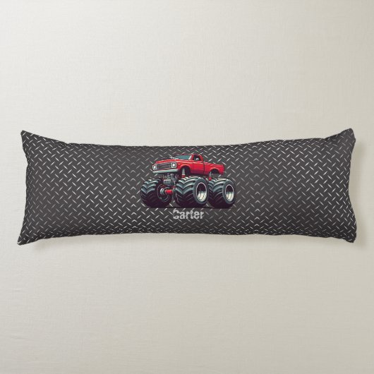 Rotes Monstertruck Seitenschläferkissen (Vorderseite)