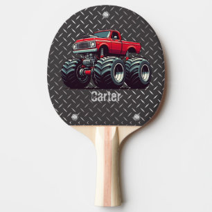 Rotes Monstertruck Tischtennis Schläger